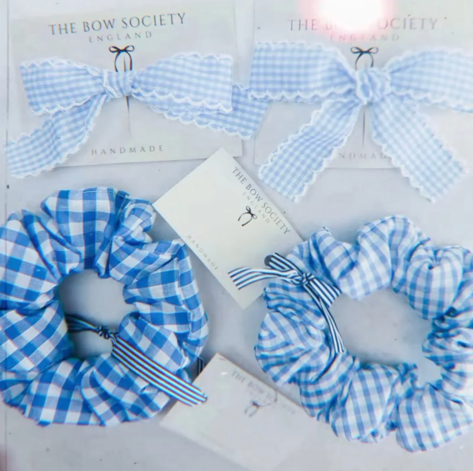 Handmade gingham scrunchies and cute bows